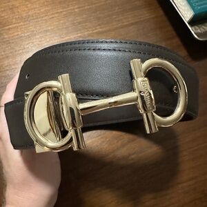 Dark brown leather belt